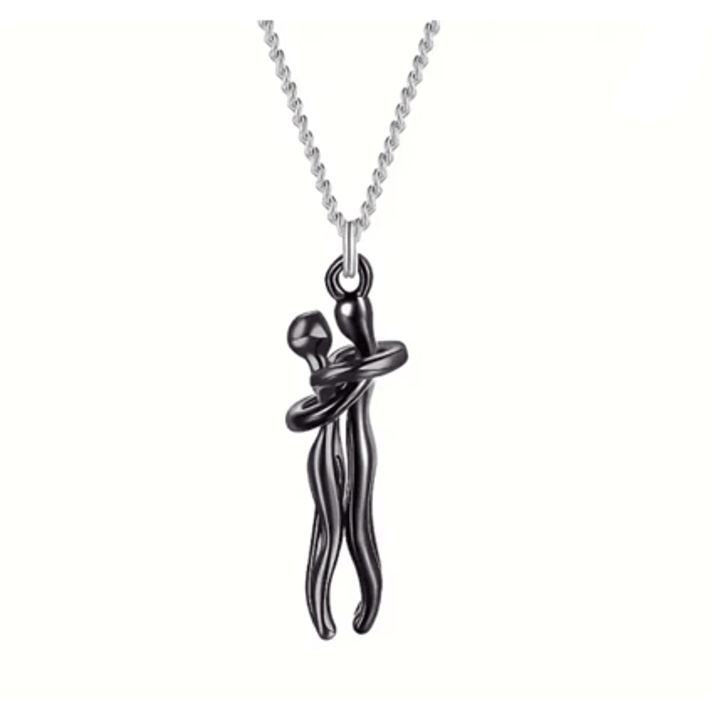 Black Hug Pendant Necklace For Couples And Everyday Style 9