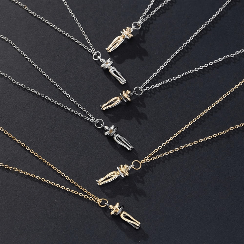 Black Hug Pendant Necklace For Couples And Everyday Style 3
