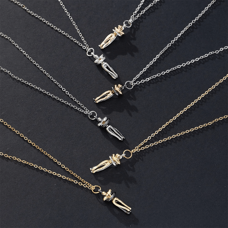 Black Hug Pendant Necklace For Couples And Everyday Style 3