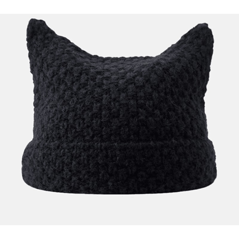 Harajuku Cat Ear Beanie For Cute Winter Streetwear 3