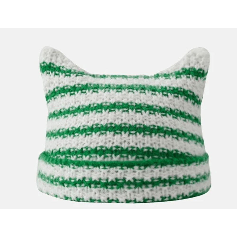 Harajuku Cat Ear Beanie For Cute Winter Streetwear 5