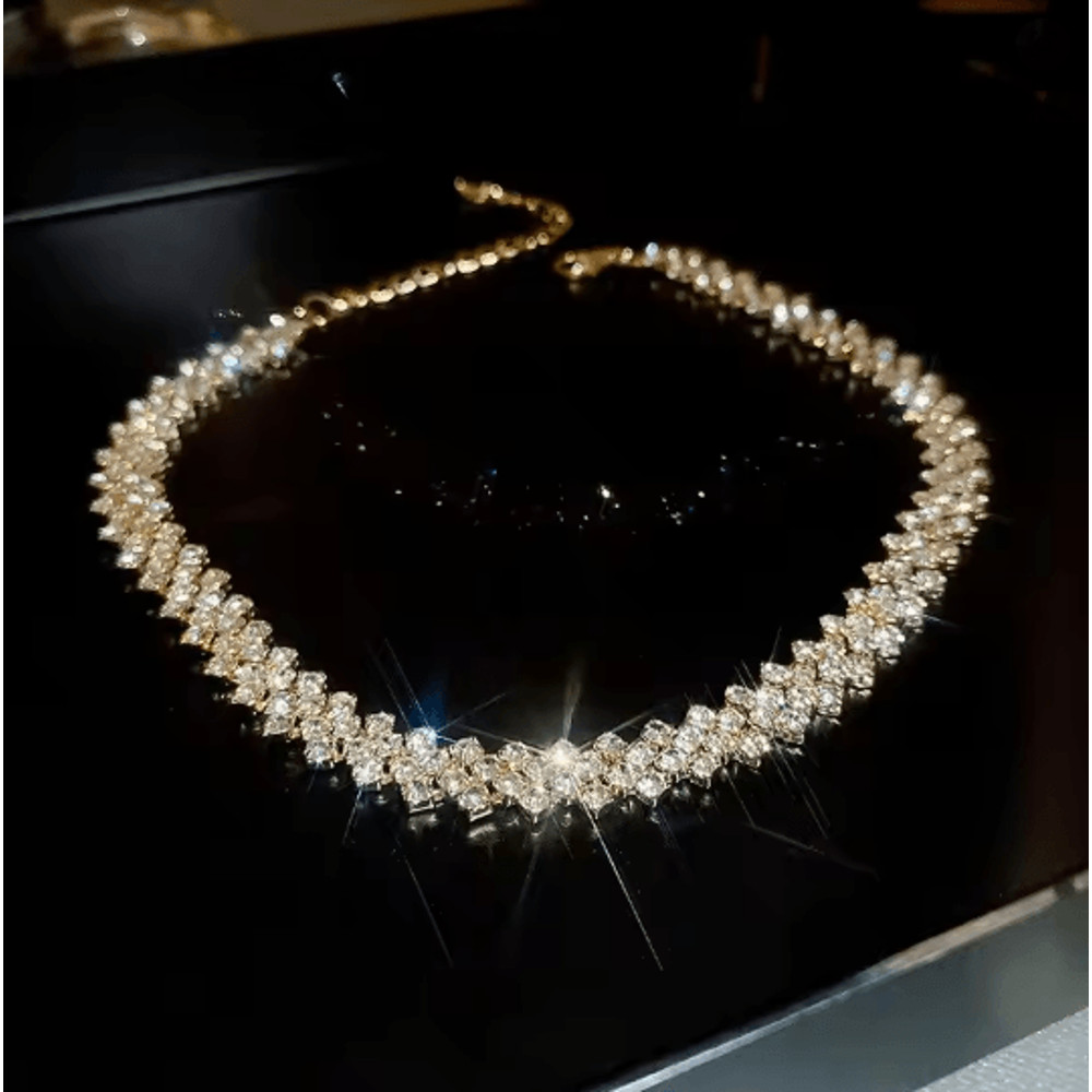 Luxury Crystal Shine Rhinestone Choker Necklace 6