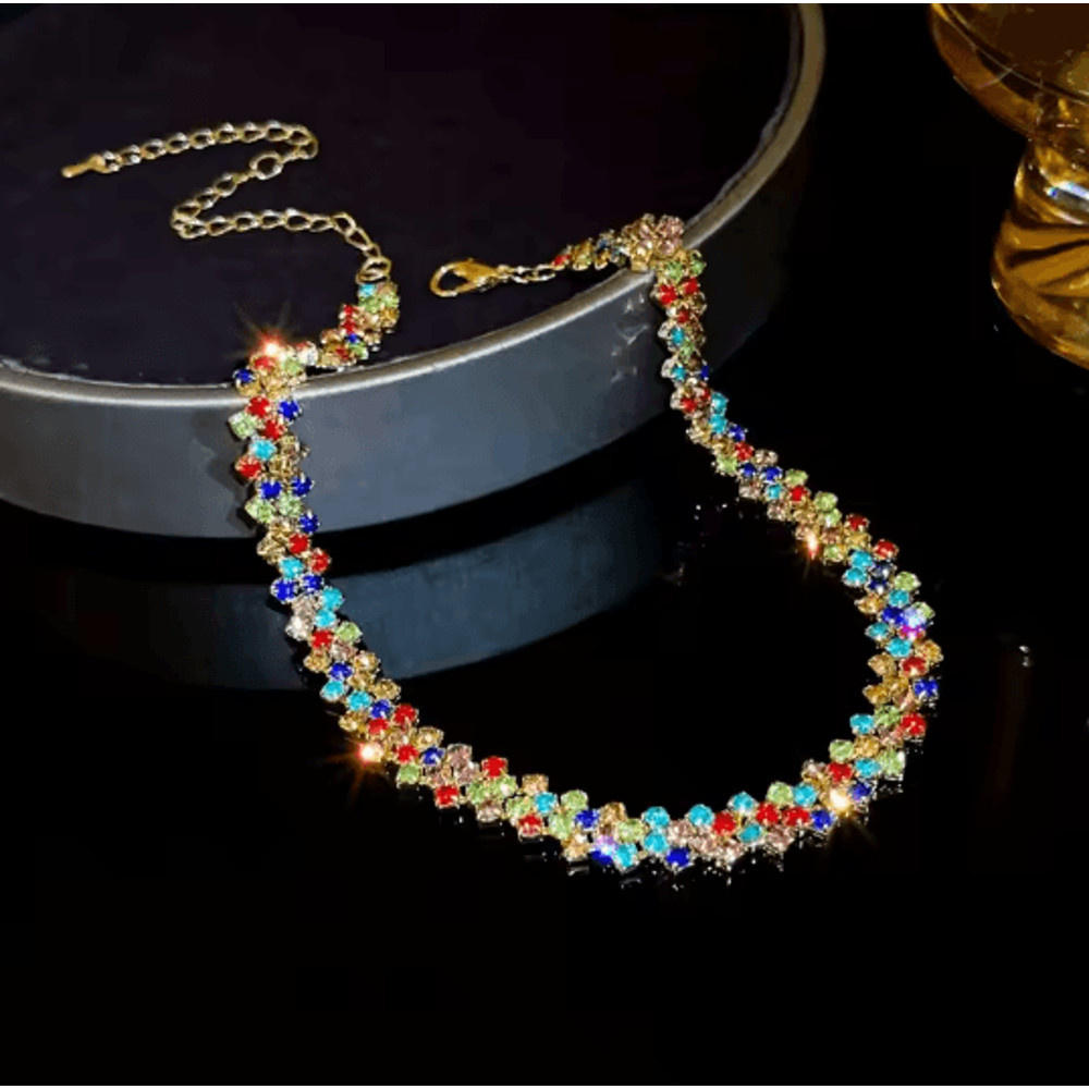 Luxury Crystal Shine Rhinestone Choker Necklace 8