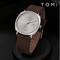 Tomi Mens Minimalist Leather Watch 0