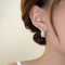 Korean Style Crystal Hoop Earrings For Women 1