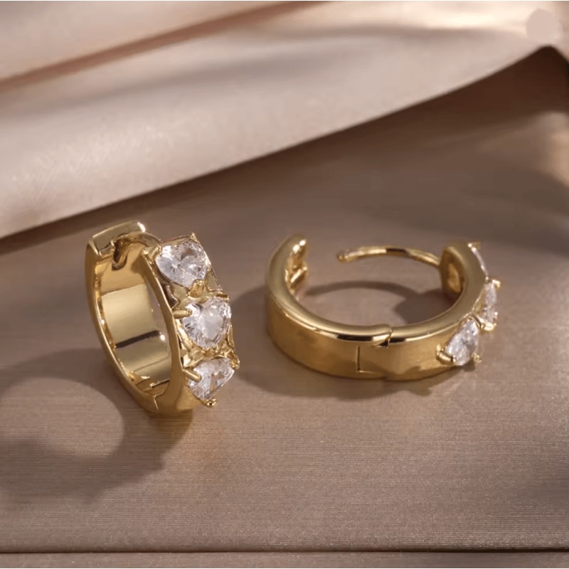 Korean Style Crystal Hoop Earrings For Women 8