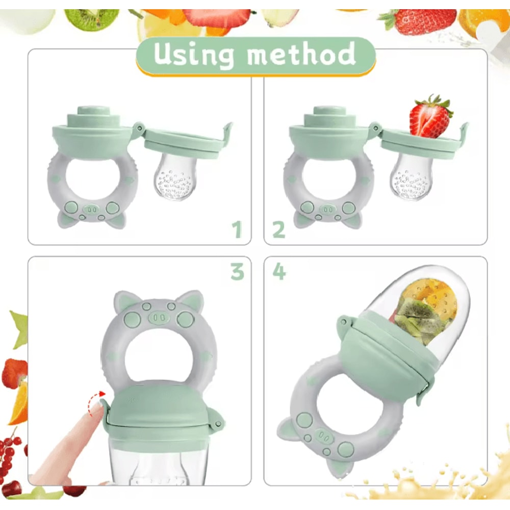 Silicone Fruit And Veggie Feeder Set For Infants And Toddlers 1