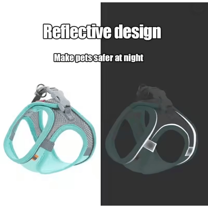 Reflective Breathable Pet Harness And Leash Set 2