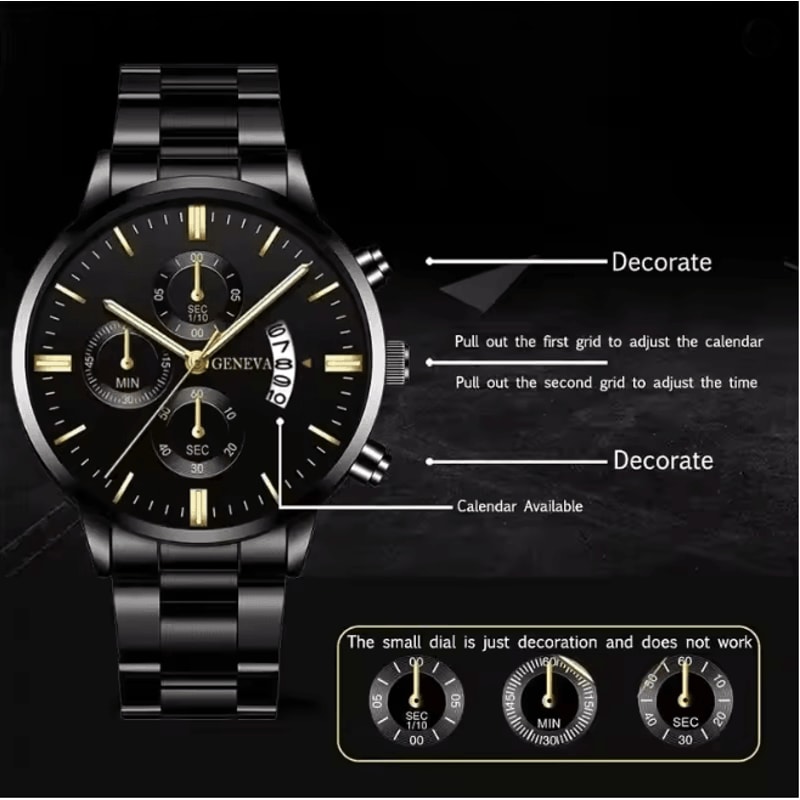 Stainless Steel Luxury Quartz Watch 2