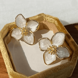 hibiscus glaze flower earrings