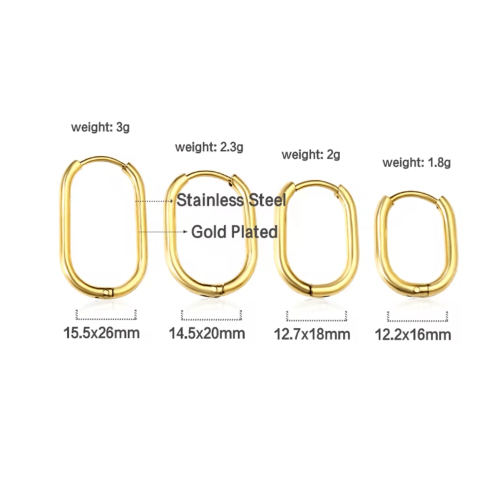 Simple U Shape Hoop Earrings 1