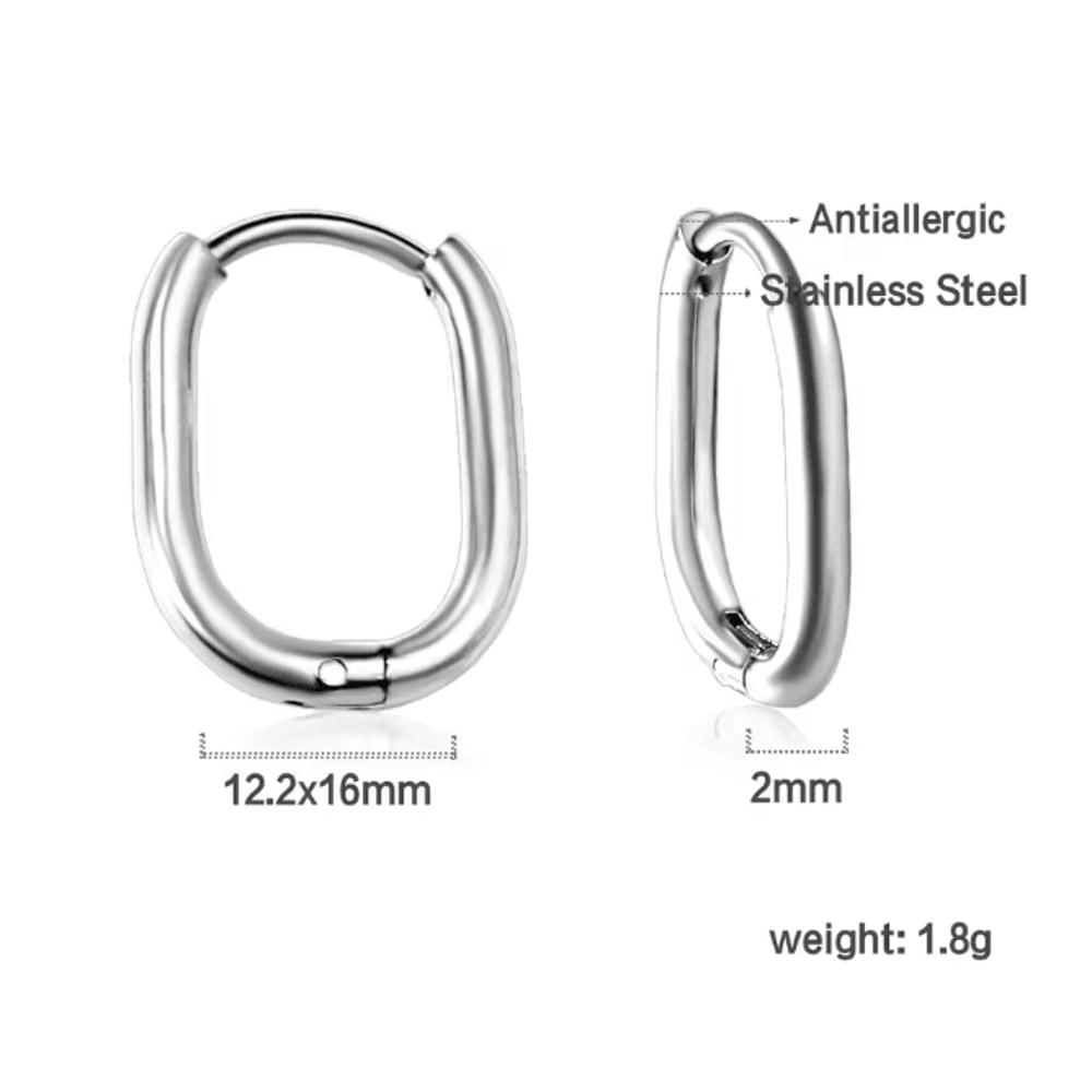 Simple U Shape Hoop Earrings 5
