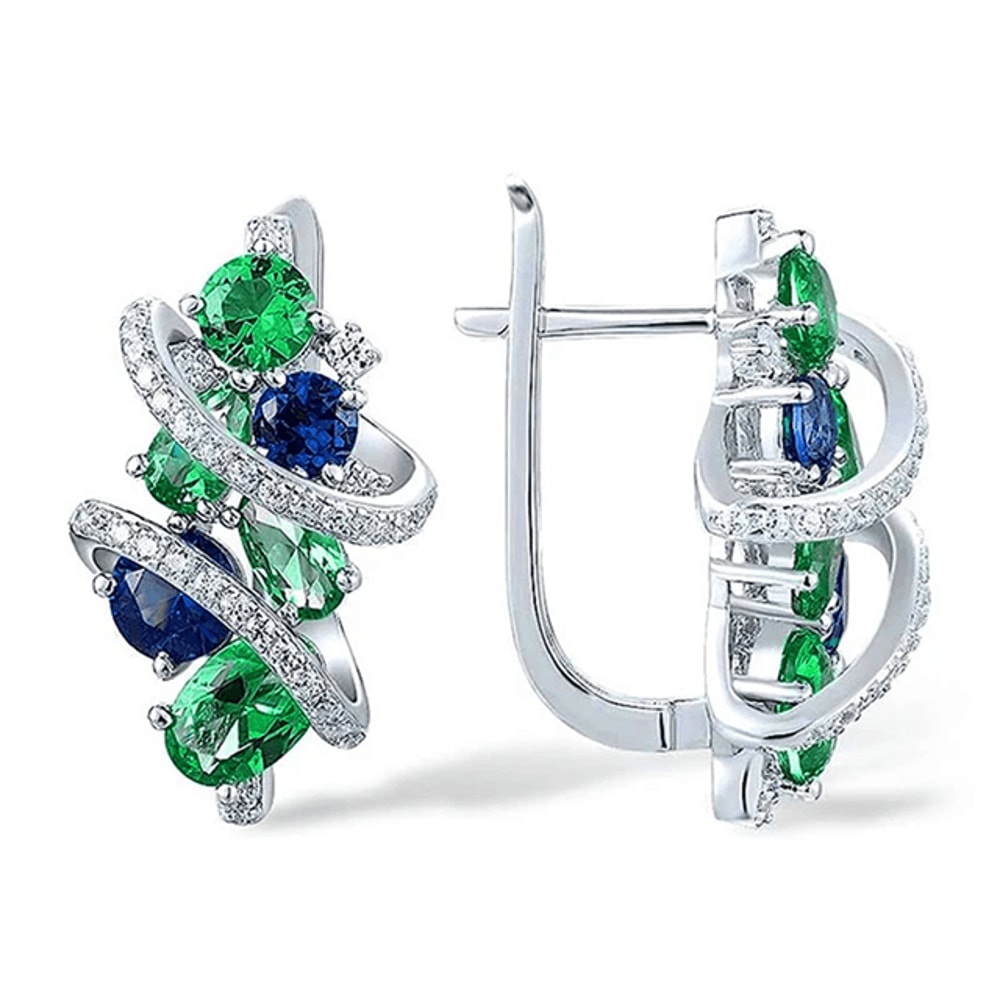 EmeraldWave CZ Hoop Earrings 0