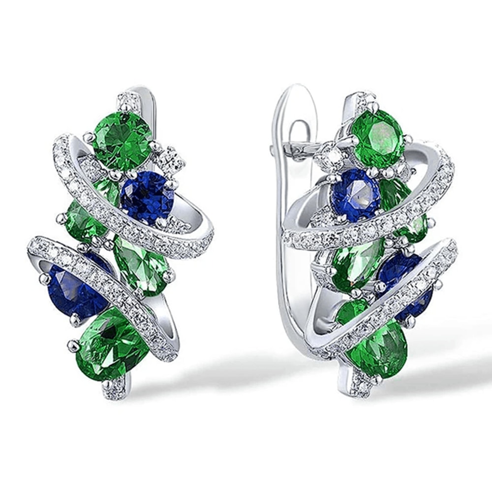 EmeraldWave CZ Hoop Earrings 2
