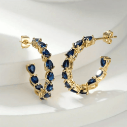 azuretear luxury blue zircon earrings