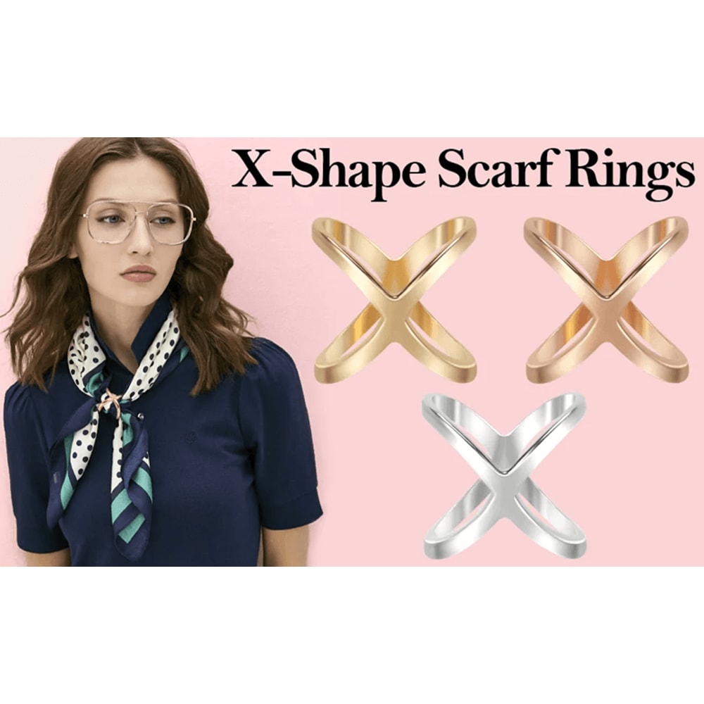 X Shape Scarf Clip Set 0