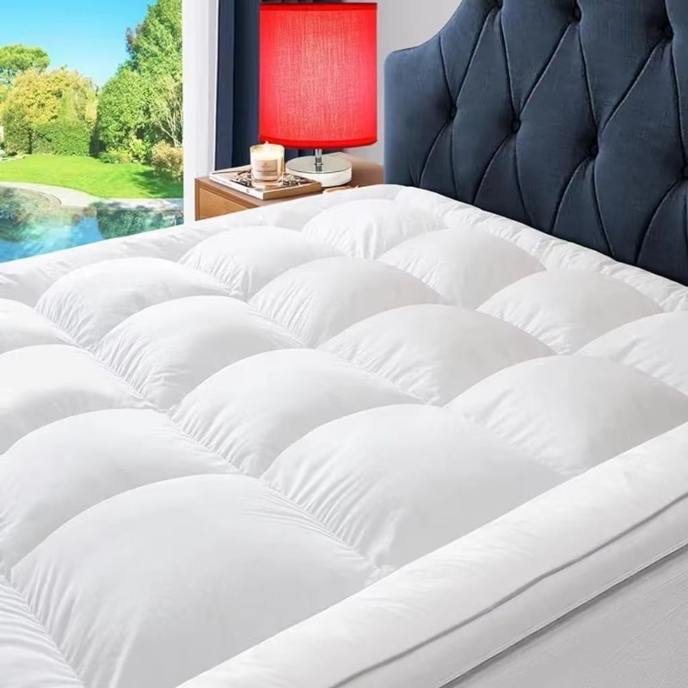 Extra Thick Mattress Topper For Back Pain Quilted Pillow Top Mattress Cover With Deep Pocket Fit 1