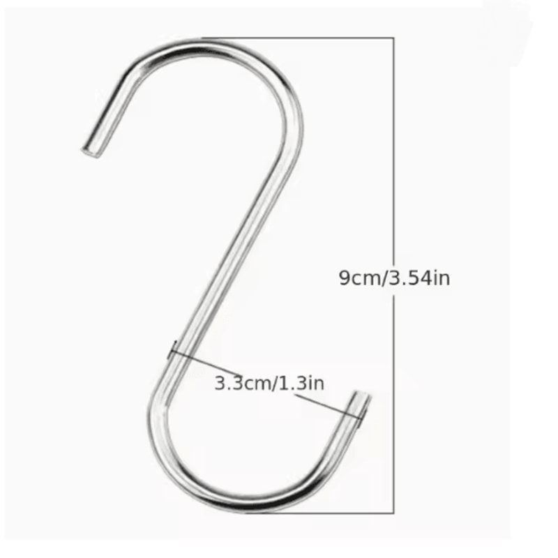 Stainless Steel Heavy Duty S Hooks Set 6