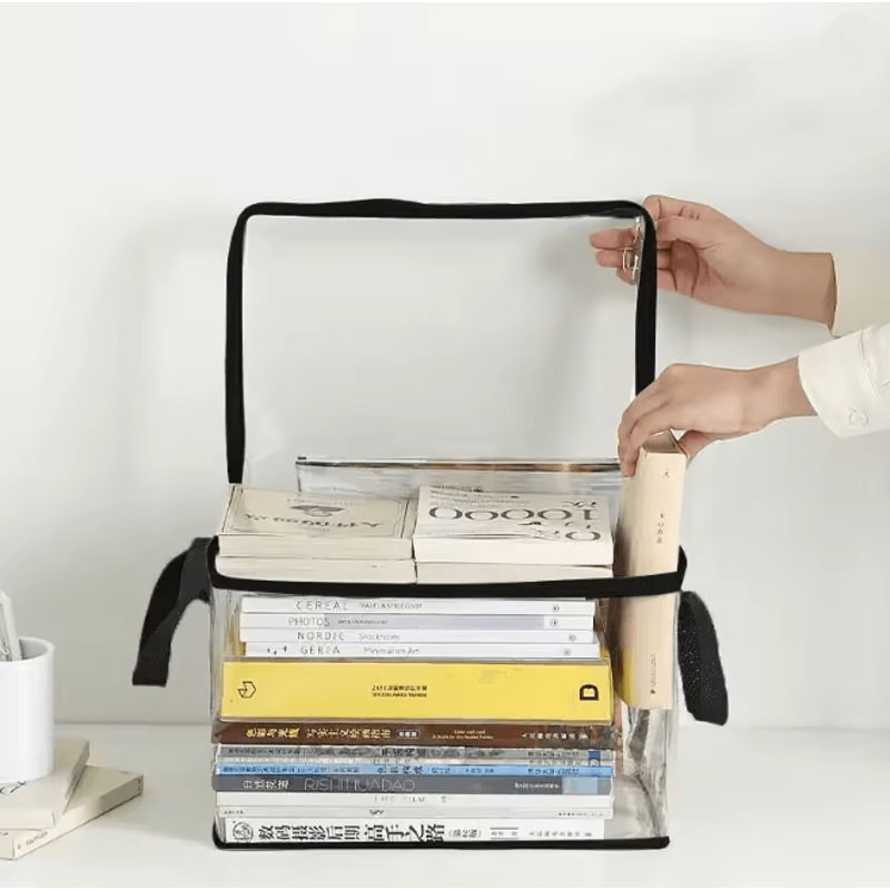 Foldable Transparent Book Storage Box 1