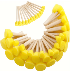 yellow mushroom head sponge brush set