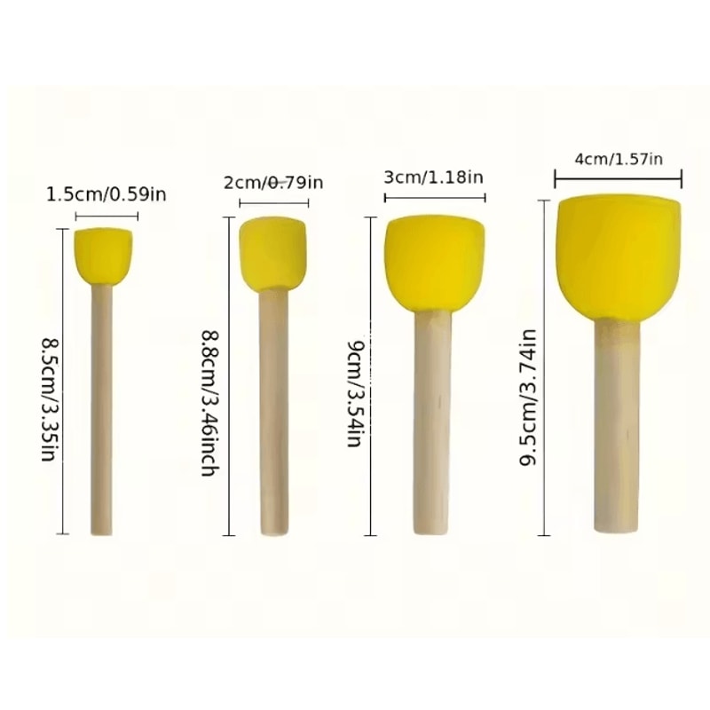 Yellow Mushroom Head Sponge Brush Set 1