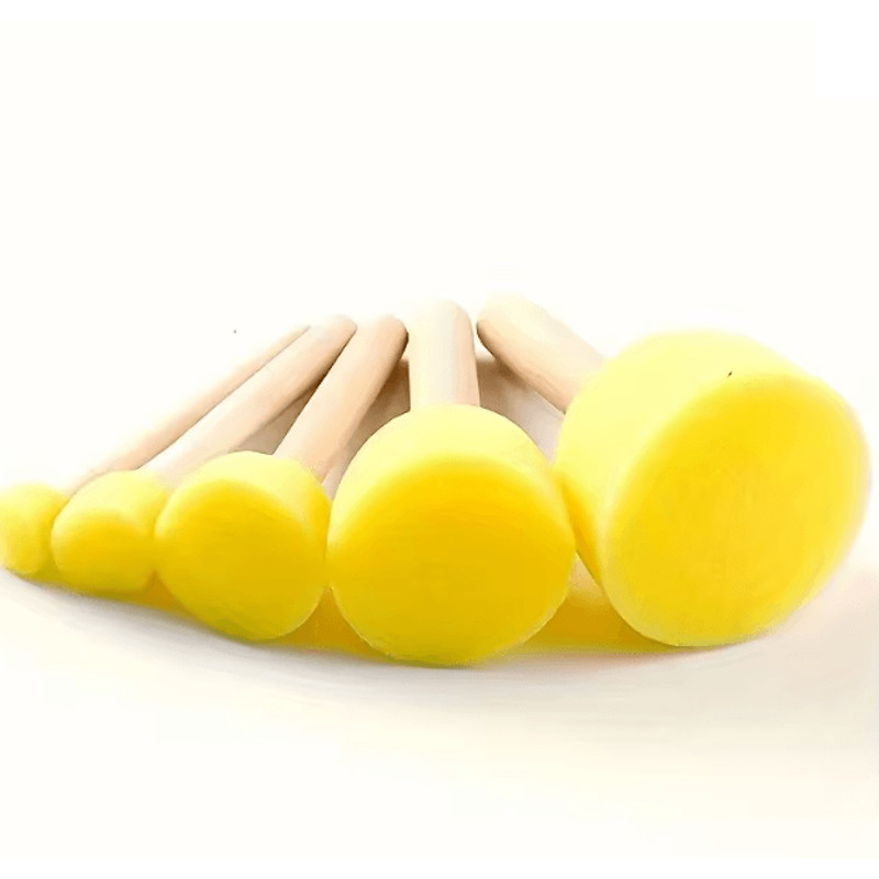 Yellow Mushroom Head Sponge Brush Set 2