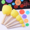 Yellow Mushroom Head Sponge Brush Set 3