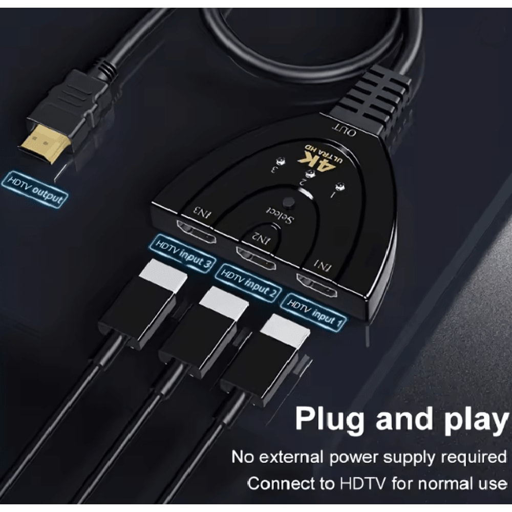 4K HDMI Switch 3 Port Hub 1