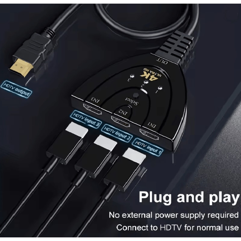 4K HDMI Switch 3 Port Hub 1