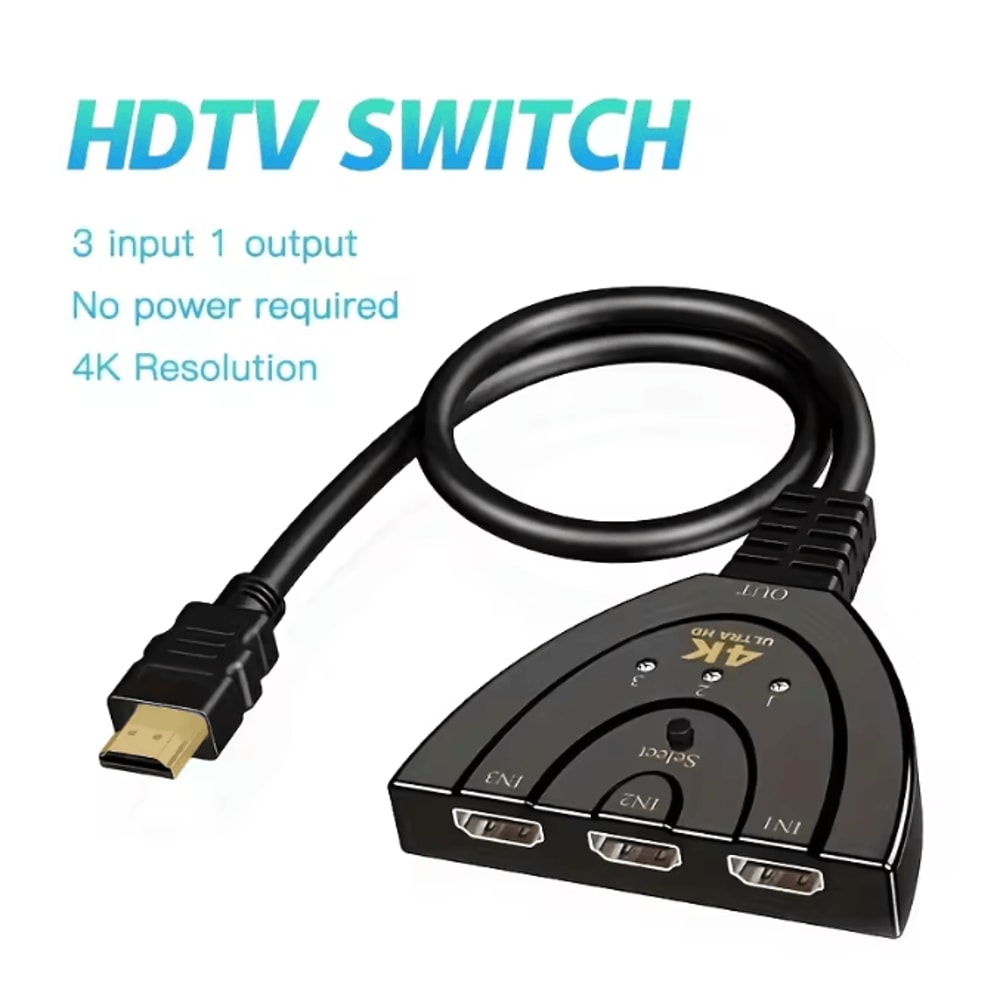 4K HDMI Switch 3 Port Hub 4