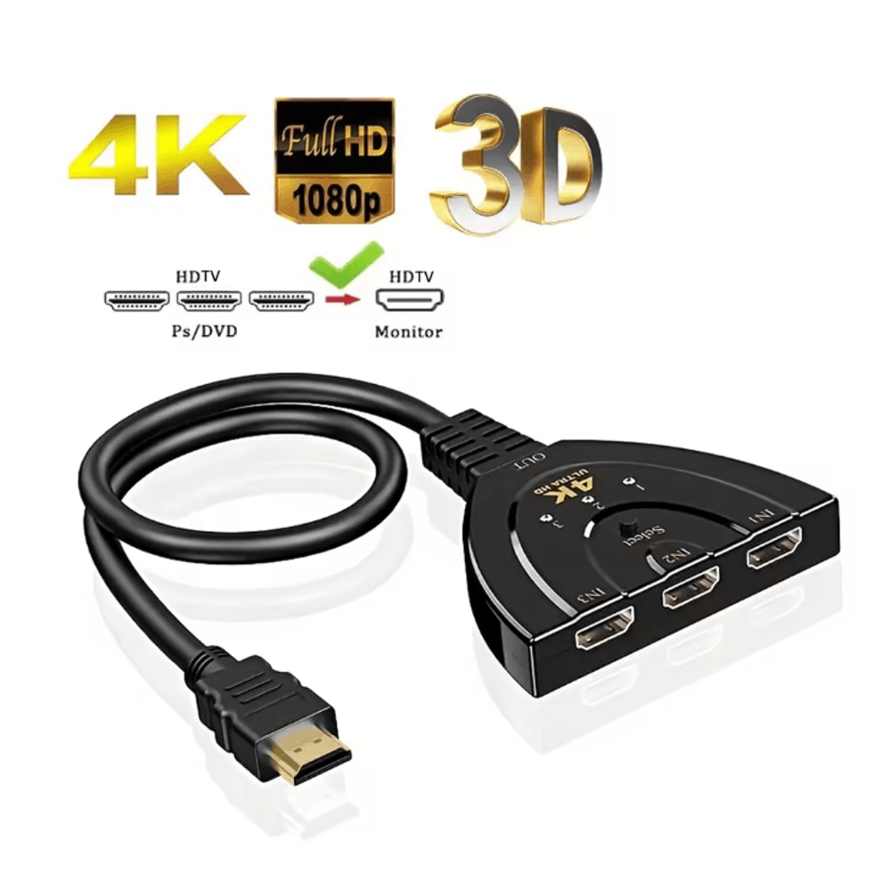 4K HDMI Switch 3 Port Hub 5