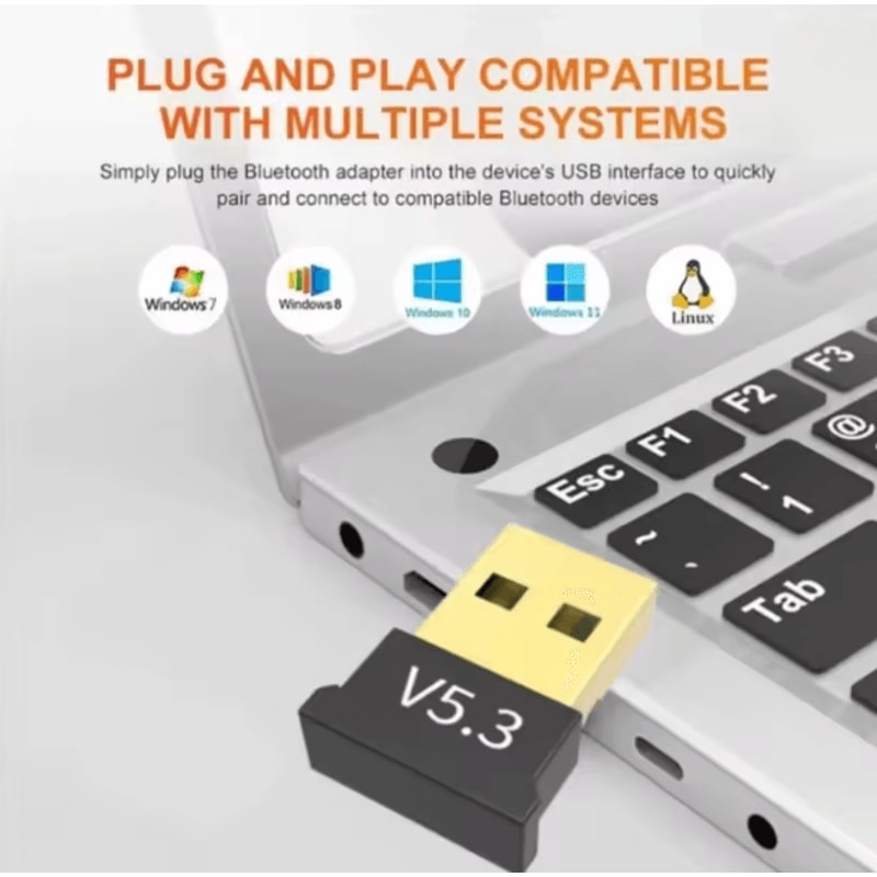 USB Bluetooth Adapter 53 Wireless Audio Receiver For PC 2