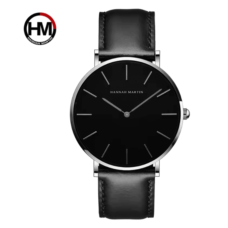 Rose Gold Leather Quartz Watch For Men And Women 10