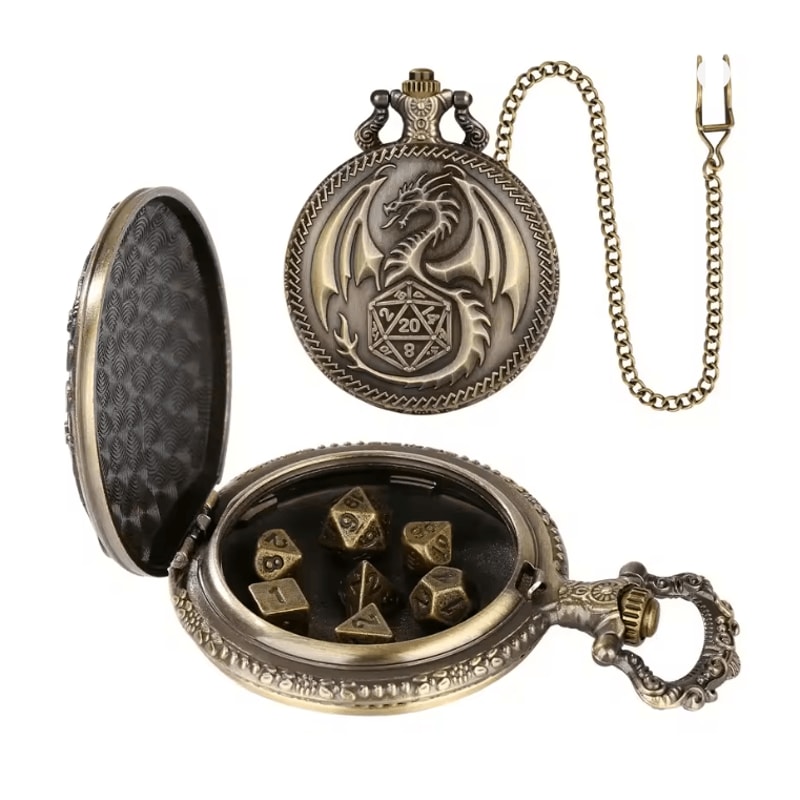 Vintage Dragon Polyhedral Dice Pendant Necklace 4