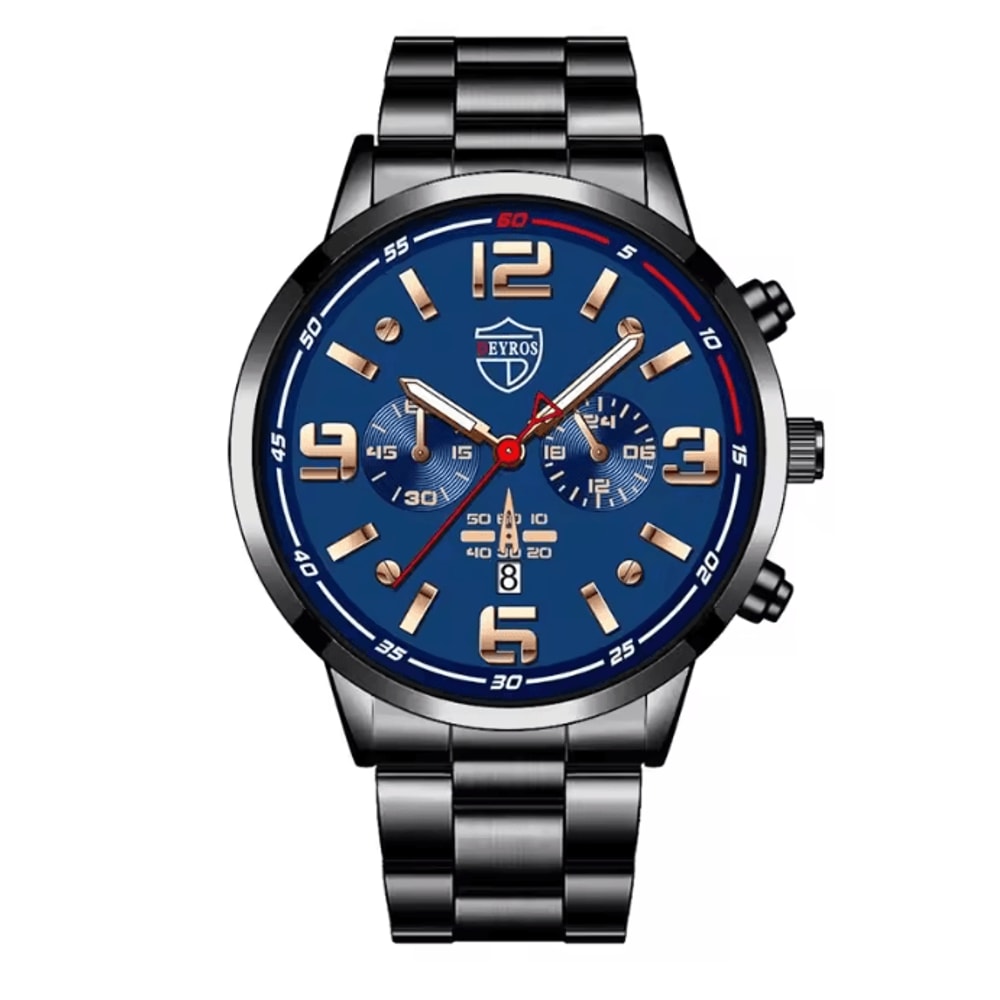 Stainless Steel Quartz Watch For Men With Calendar And Luminous Display 4