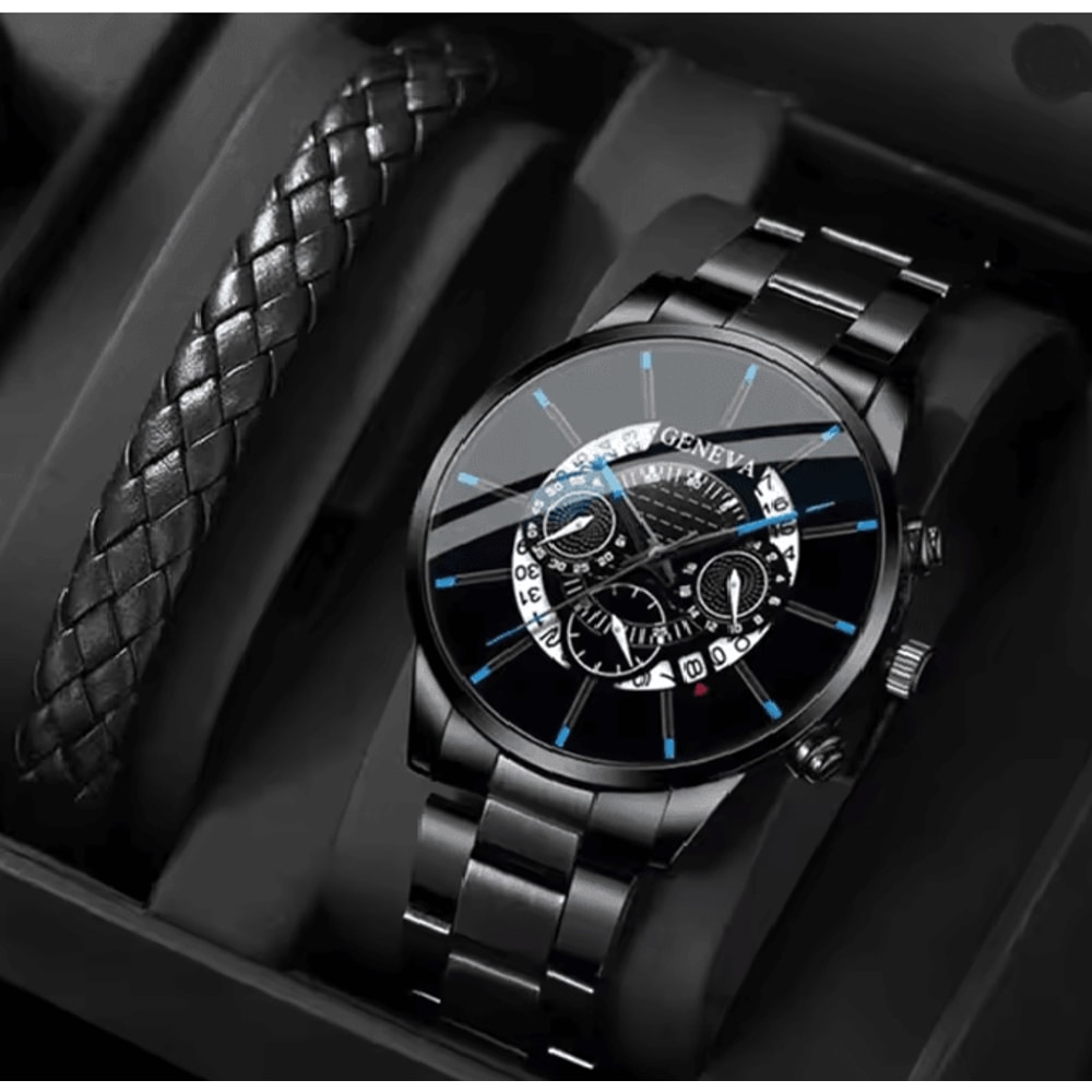 Stainless Steel Quartz Watch For Men With Calendar And Luminous Display 9