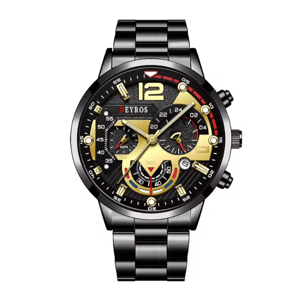 Stainless Steel Quartz Watch For Men With Calendar And Luminous Display 8