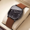 Square Minimalist Leather Strap Quartz Watch For Men 8