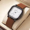 Square Minimalist Leather Strap Quartz Watch For Men 9