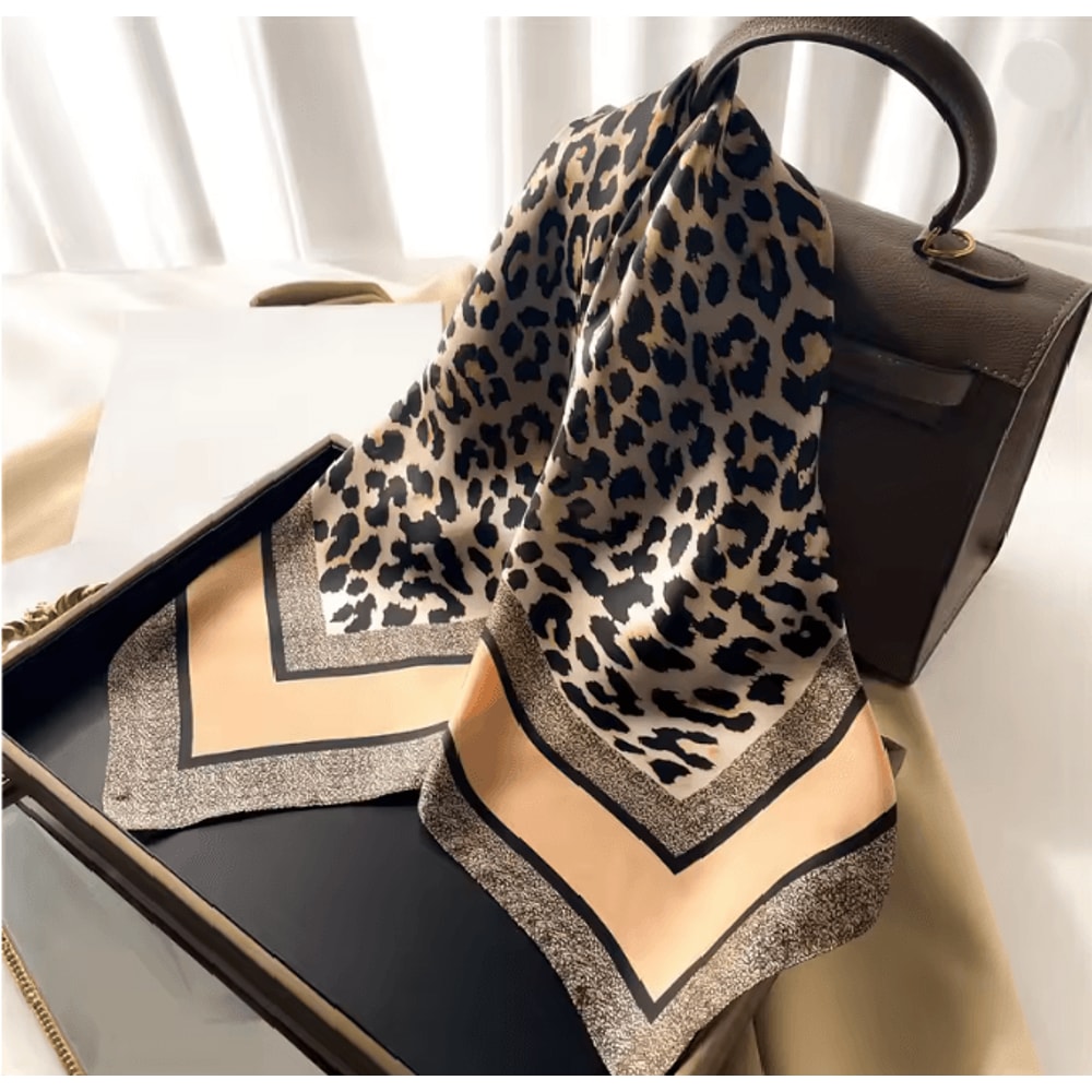 Silk Feeling Square Scarf For Women 4