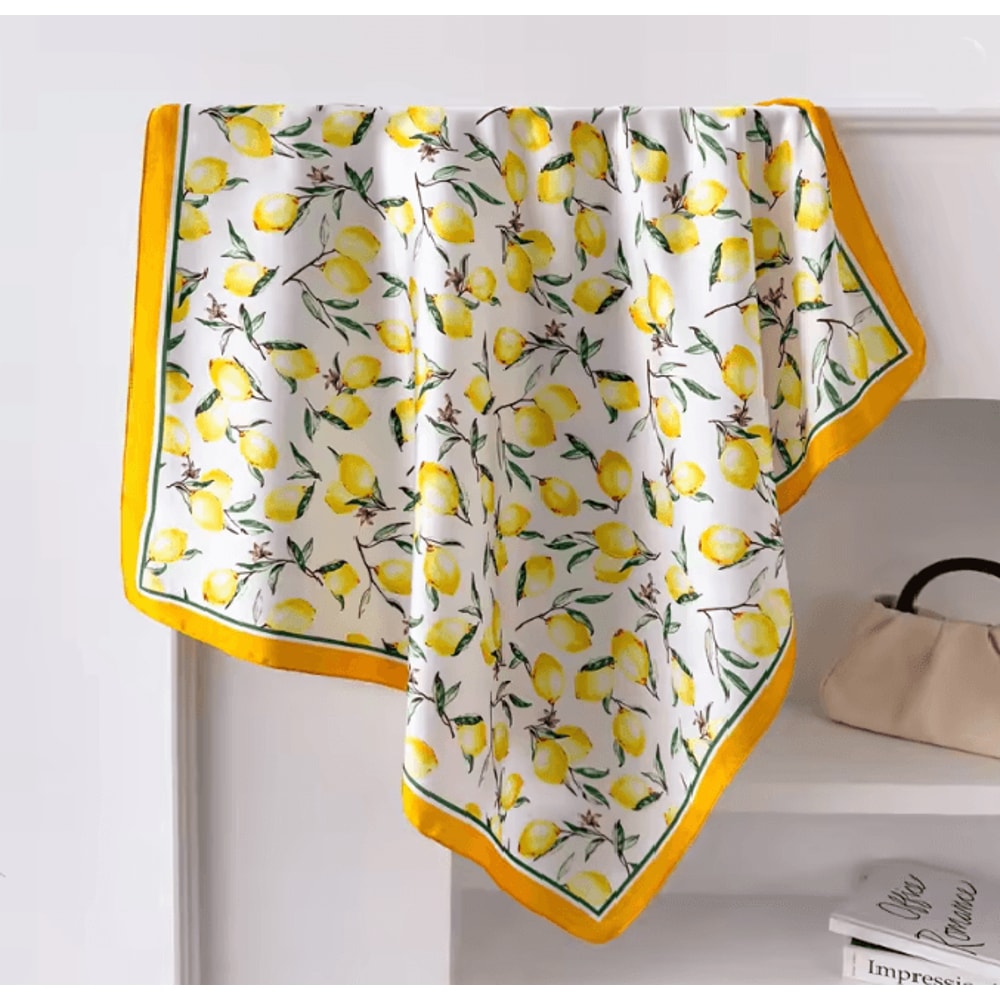 Silk Feeling Square Scarf For Women 15