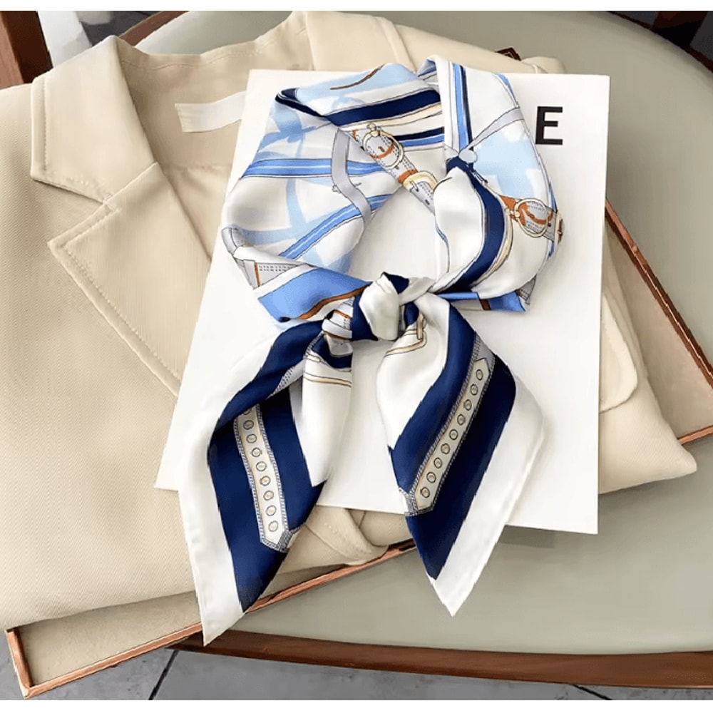 Silk Feeling Square Scarf For Women 5