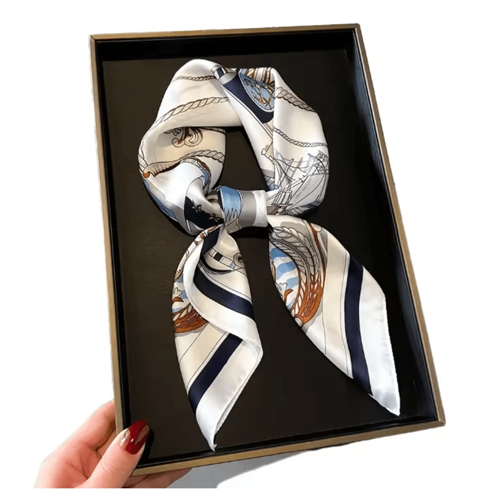 Silk Feeling Square Scarf For Women 6