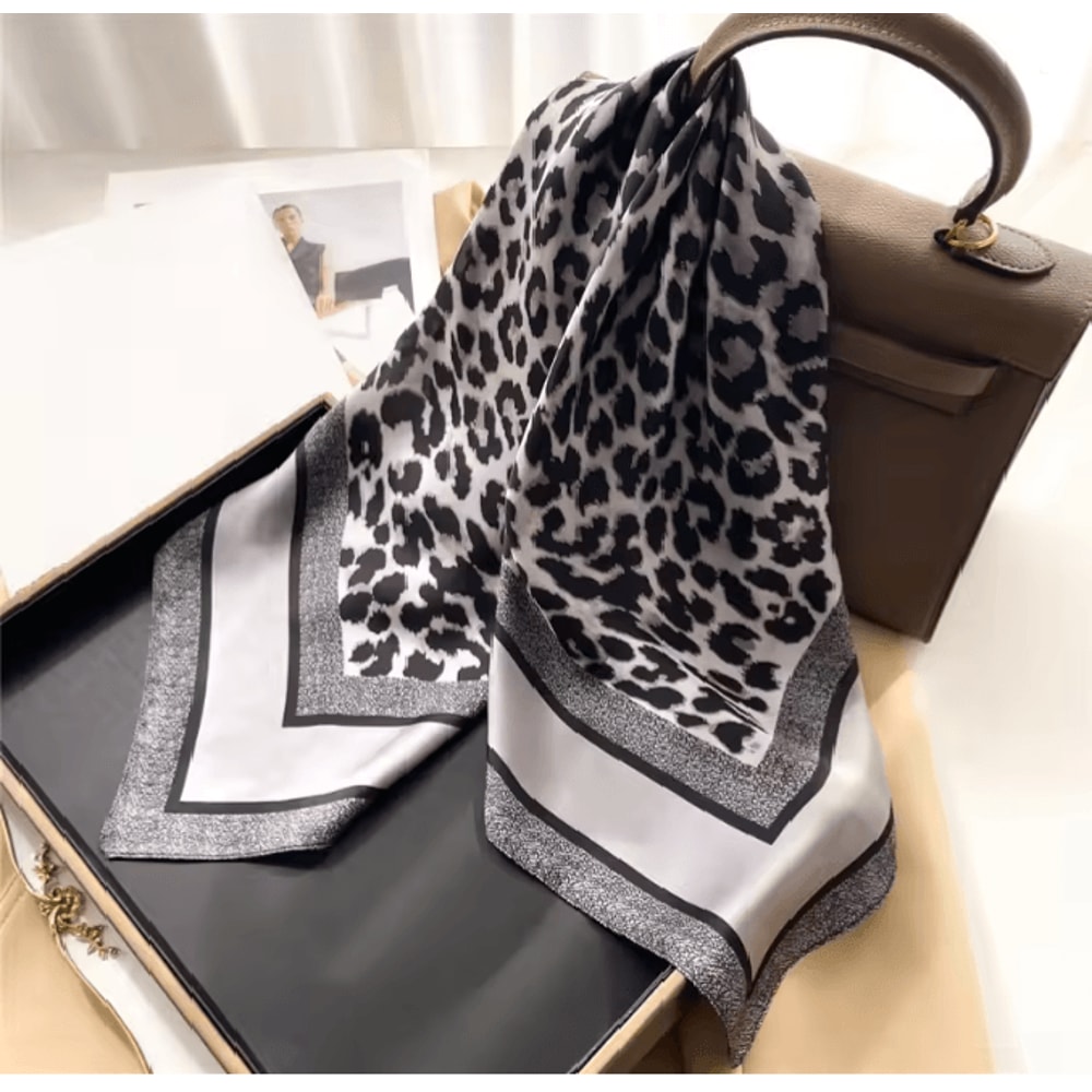 Silk Feeling Square Scarf For Women 10