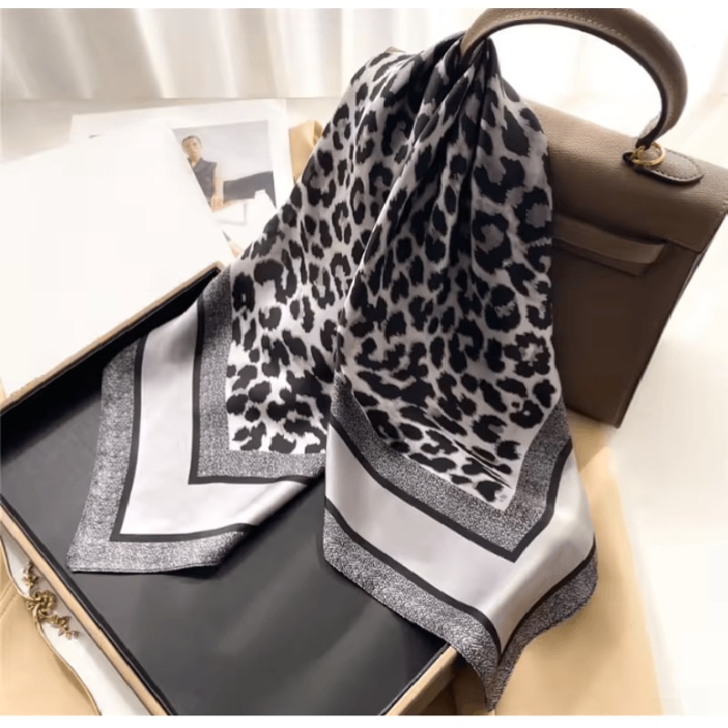 Silk Feeling Square Scarf For Women 10