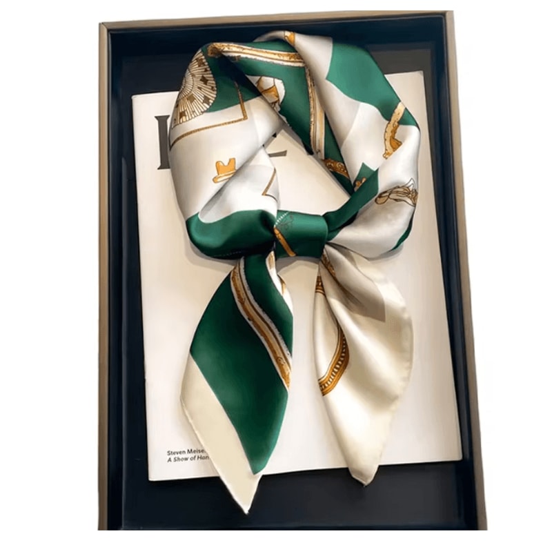 Silk Feeling Square Scarf For Women 12