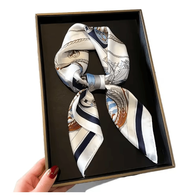 Silk Feeling Square Scarf For Women 2