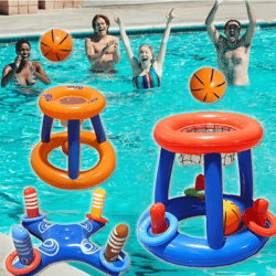 inflatable water basketball hoop for pools and outdoor play
