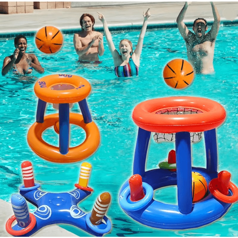 Inflatable Water Basketball Hoop For Pools And Outdoor Play 0