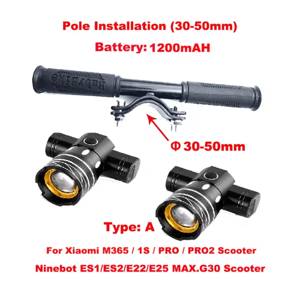 LED USB Rechargeable Scooter Headlight 9
